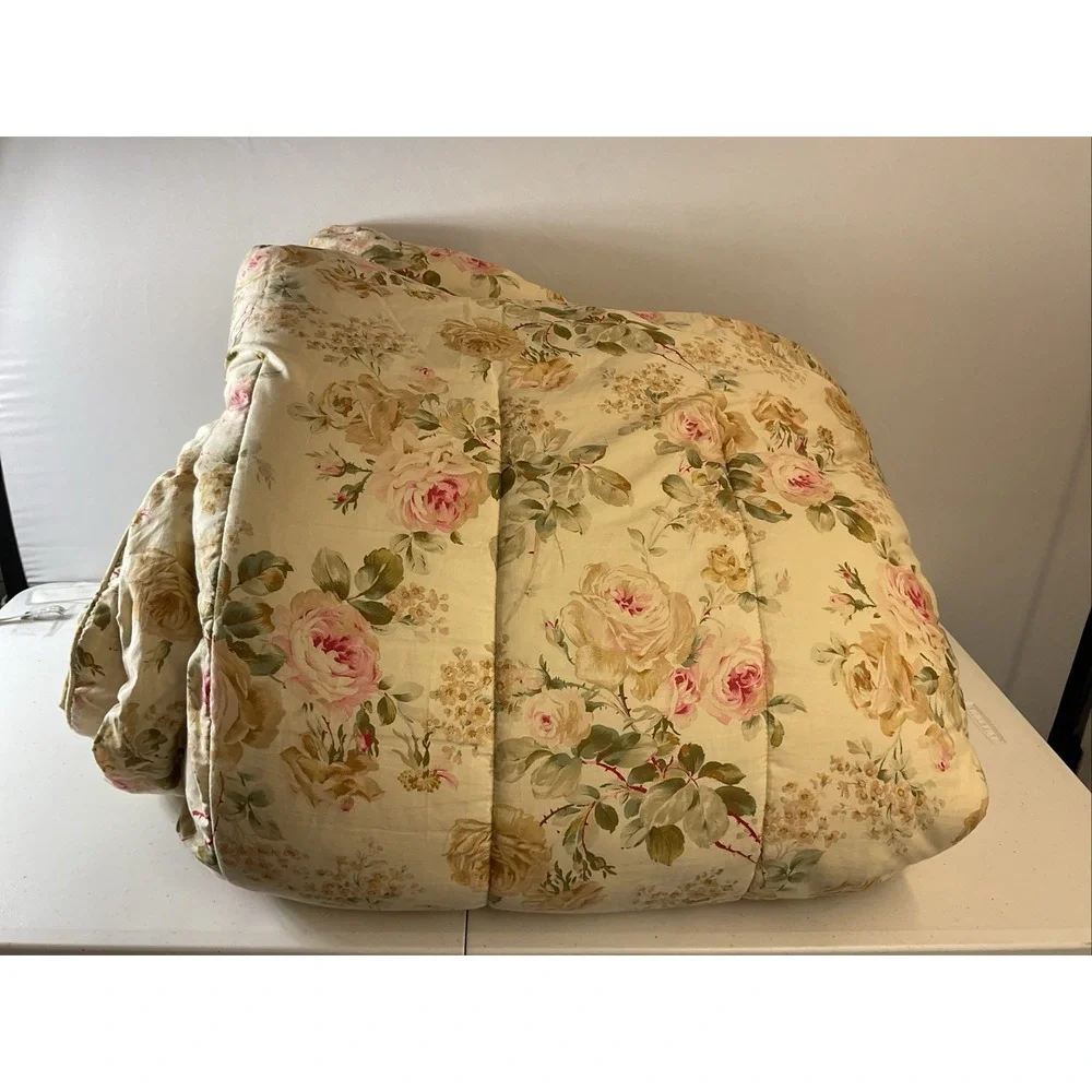 VTG Ralph Lauren‎ Woodstock Garden Floral King Size Comforter EUC HTF neutrals